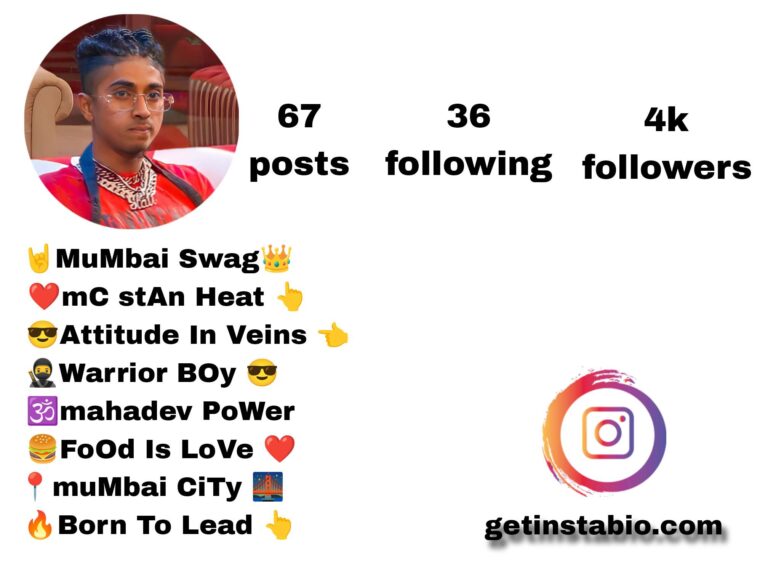 Best 104+ Mc Stan Instagram Bio