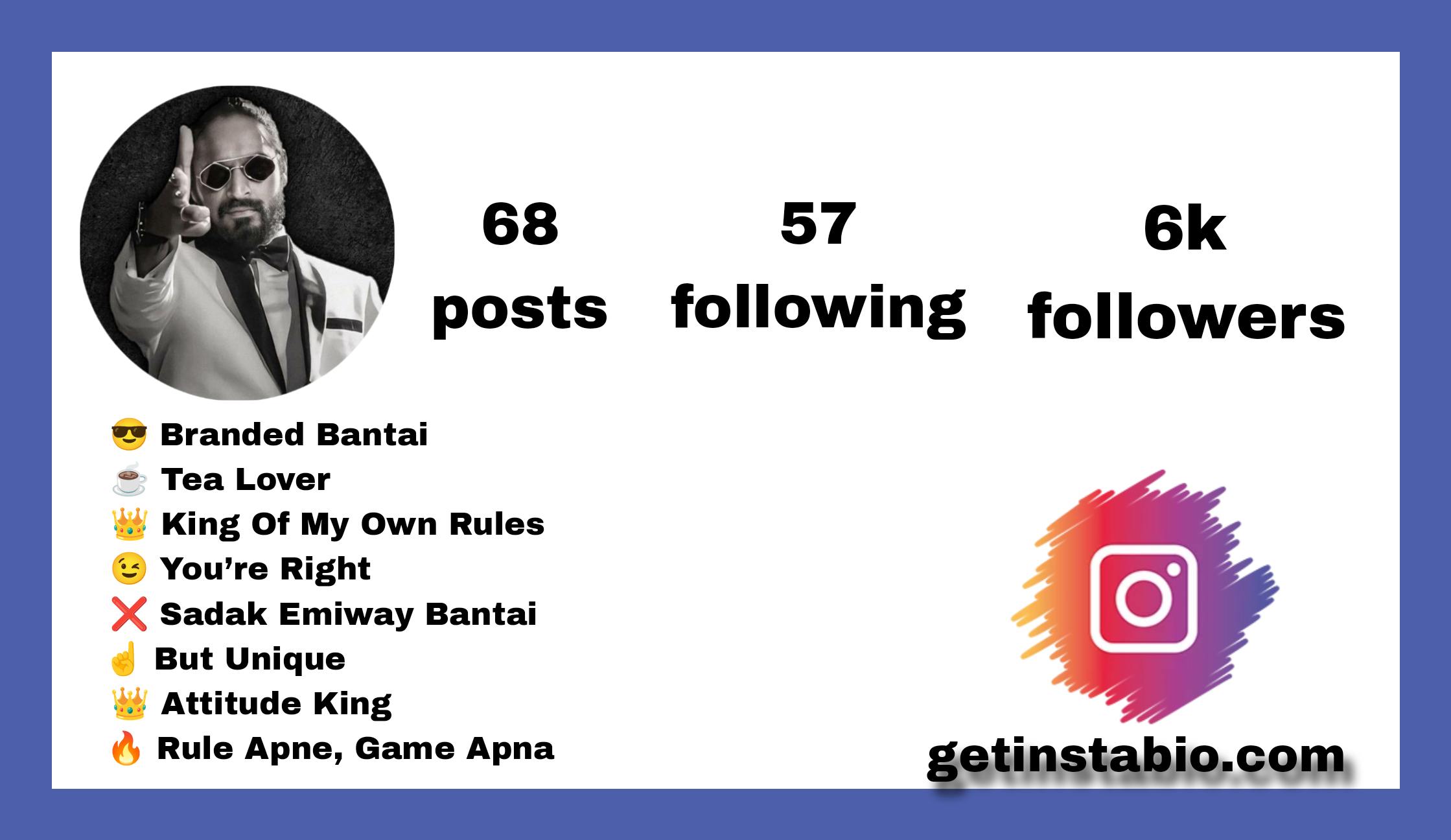 Best 156+ Emiway Bantai Instagram Bio