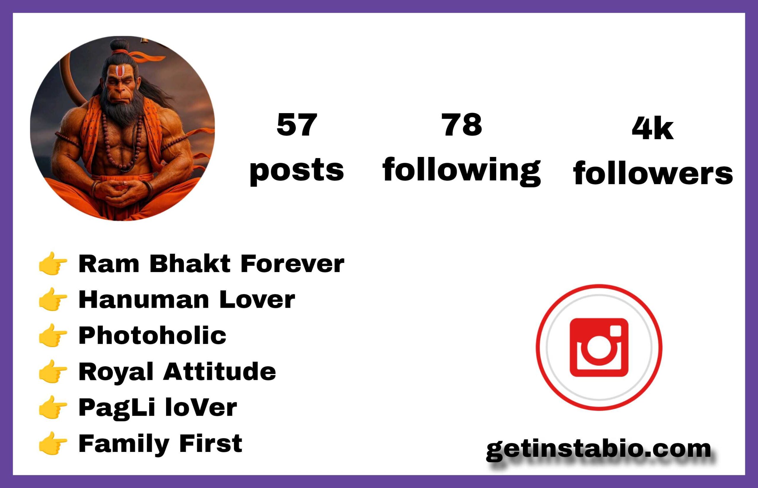 Best 207+ Hanuman Bio for Instagram in Hindi List